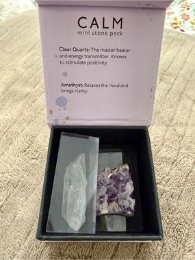 CALM Mini Stone Pack - Quartz & Amethyst (Light Mauve Box)